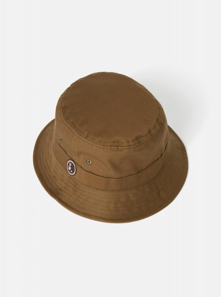 Universal Works Mens Accessories | Universal Works Bucket Hat in Brown Twill Cotton