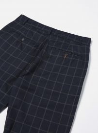 Universal Works Mens trousers. | Universal Works Military Chino in Navy Fine Wool Check
