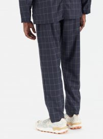Universal Works Mens trousers. | Universal Works Military Chino in Navy Fine Wool Check