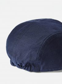 Universal Works Mens Accessories | cableami® Baker Back Soft Bill Cap in Navy Satin Cotton